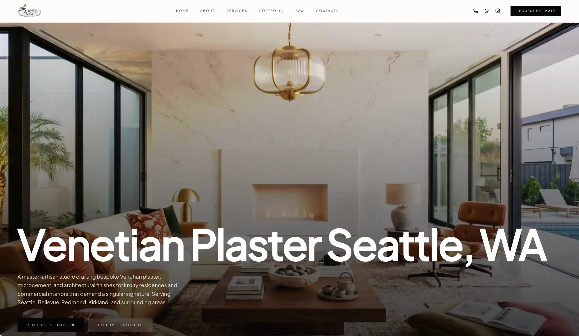ASTI Designs — desktop hero section
