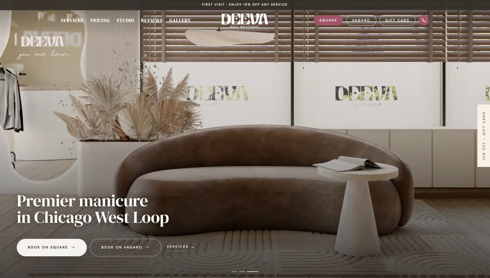DeeVa Nail Boutique — desktop hero section