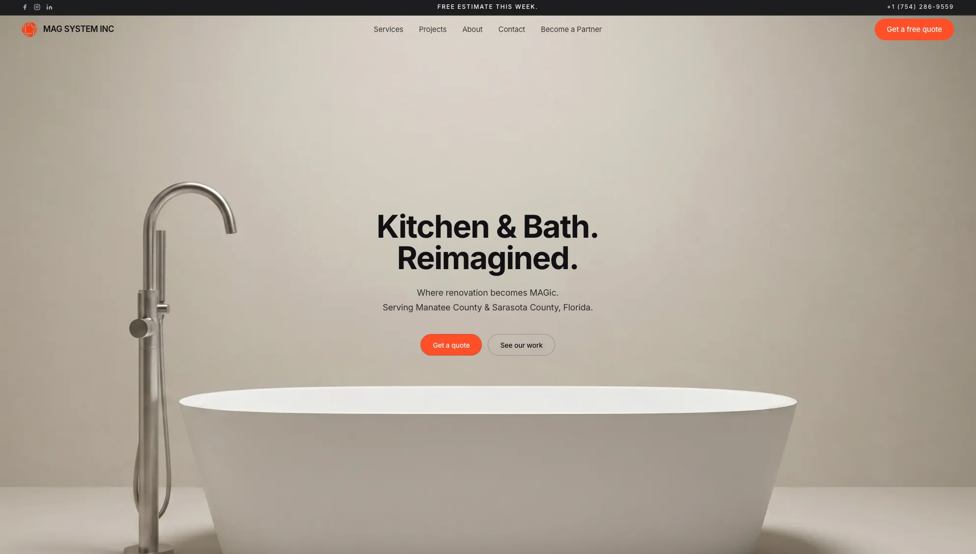 MAG System Inc — desktop hero section
